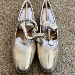 Badgley Mischka Shimmering Gold Loafers